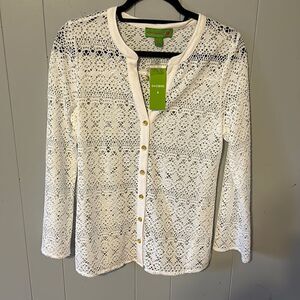 NWT Island Republic White Crochet Top Size Small